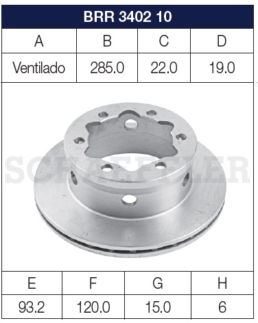DISCO DE FRENO VENTILADO RUVILLE